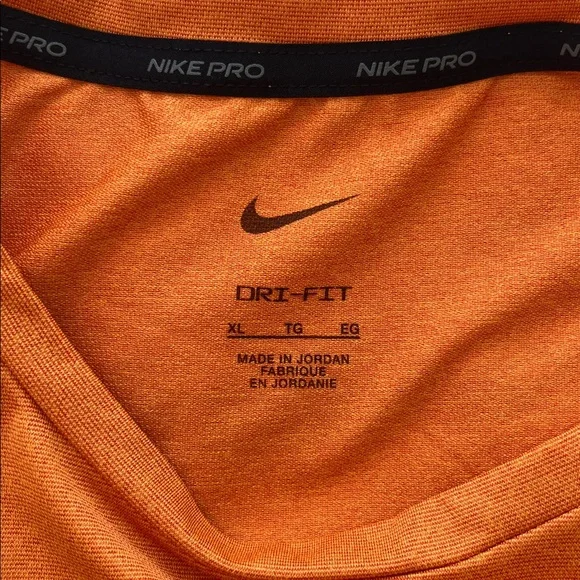 Nike Men's Short Sleeve Dri-Fit Tee in Bold Orange - Picture 2 of 2